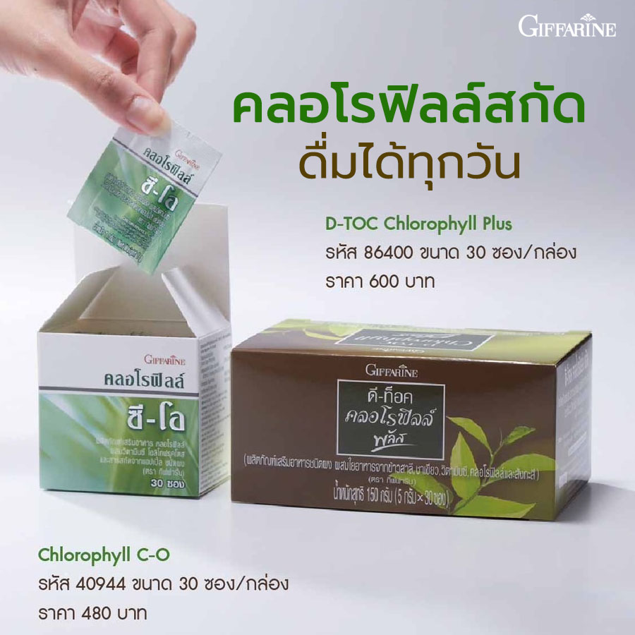 กำจัดสารพิษ กระตุ้นระบบขับถ่าย คลอโรฟิลล์กิฟฟารีน